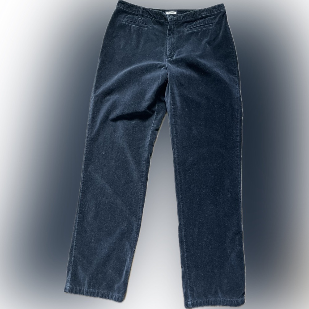 Old Navy vintage‎ straight leg Velour velvet black pants women’s size 8